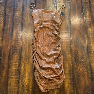 UO Gold Sparkle Mini Dress